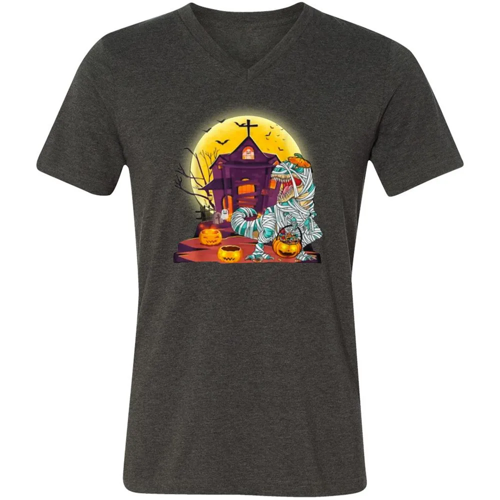 Unisex V-Neck T-Shirt - NPT1J34M - Dark Grey Heather - 8