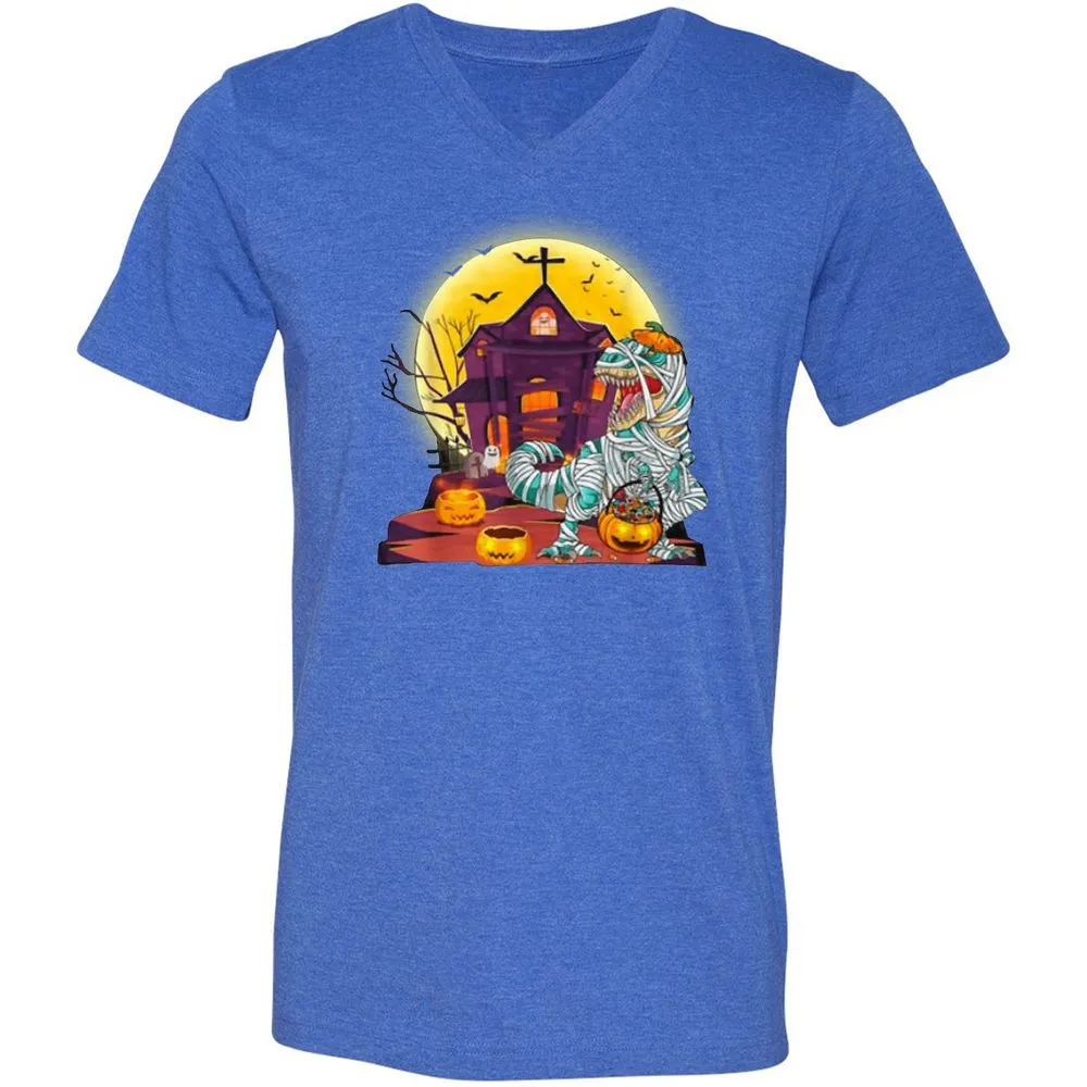 Unisex V-Neck T-Shirt - NPT1J34M - Heather True Royal - 14