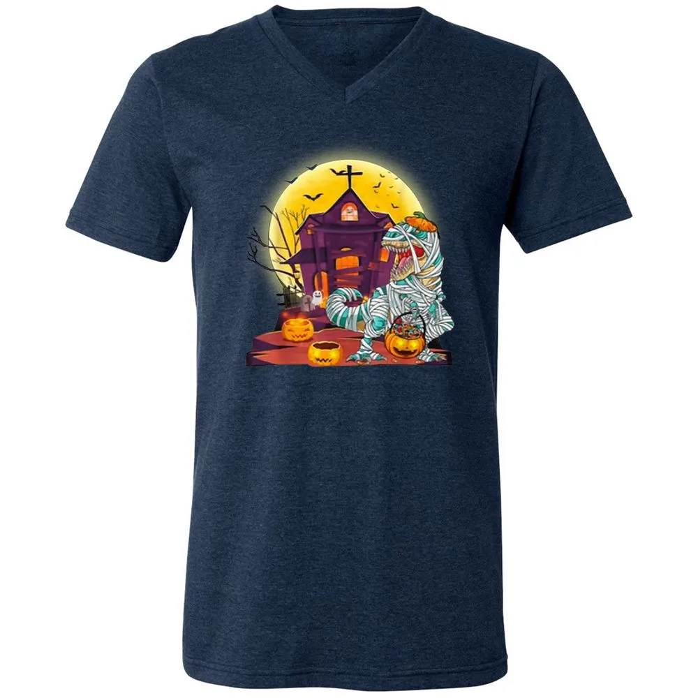 Unisex V-Neck T-Shirt - NPT1J34M - Heather Navy - 15