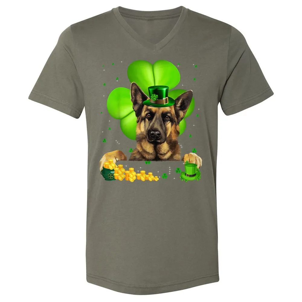 Unisex V-Neck T-Shirt - 3WDFCB4P - Military Green - 10