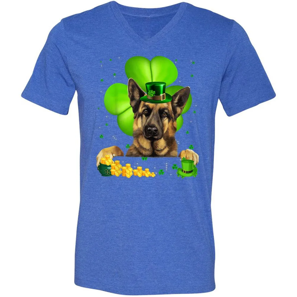 Unisex V-Neck T-Shirt - 3WDFCB4P - Heather True Royal - 14