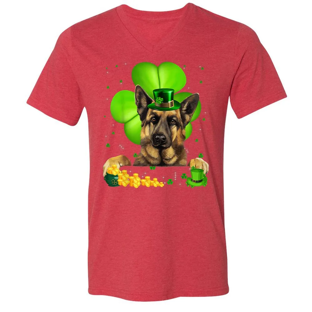 Unisex V-Neck T-Shirt - 3WDFCB4P - Heather Red - 16