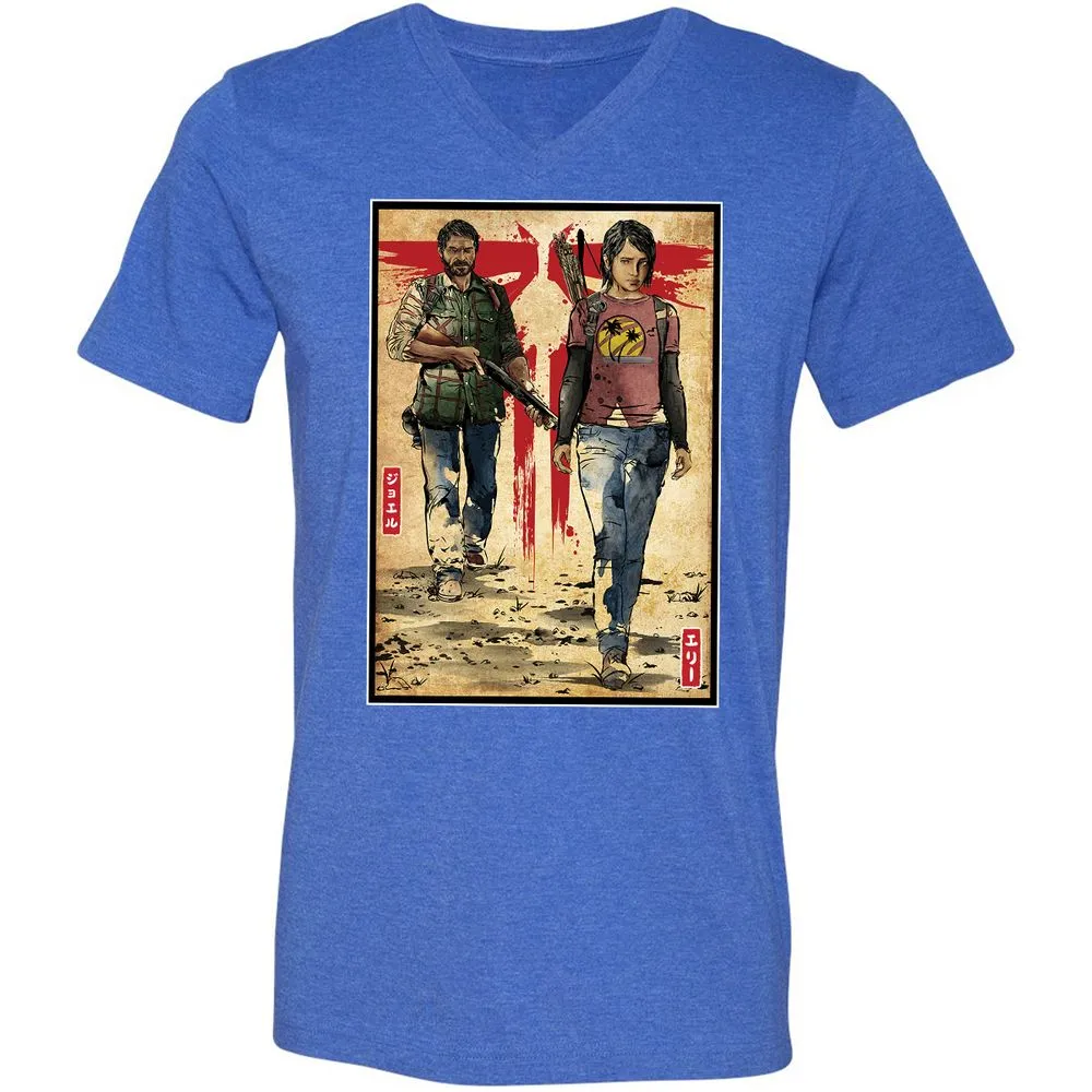 Unisex V-Neck T-Shirt - 2T2MF5JG - Heather True Royal - 14
