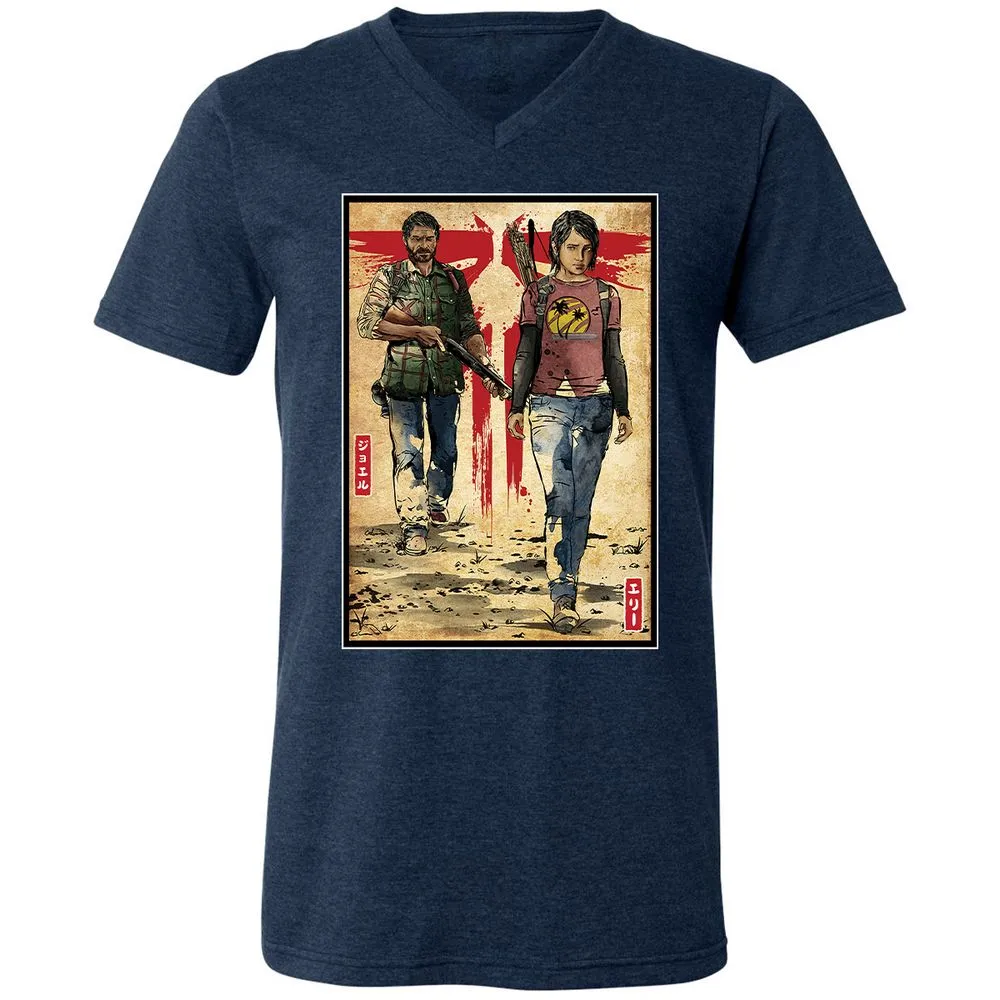 Unisex V-Neck T-Shirt - 2T2MF5JG - Heather Navy - 15