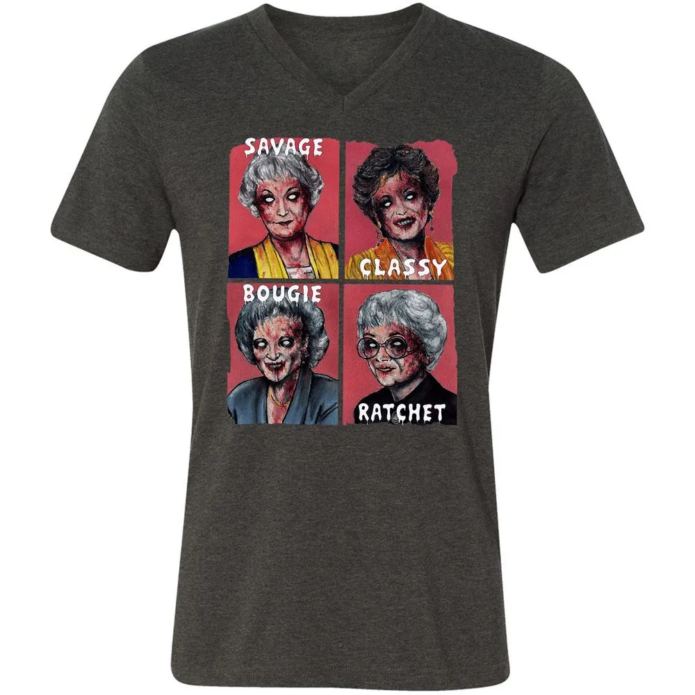 Unisex V-Neck T-Shirt - URHG9LDF - Dark Grey Heather - 8