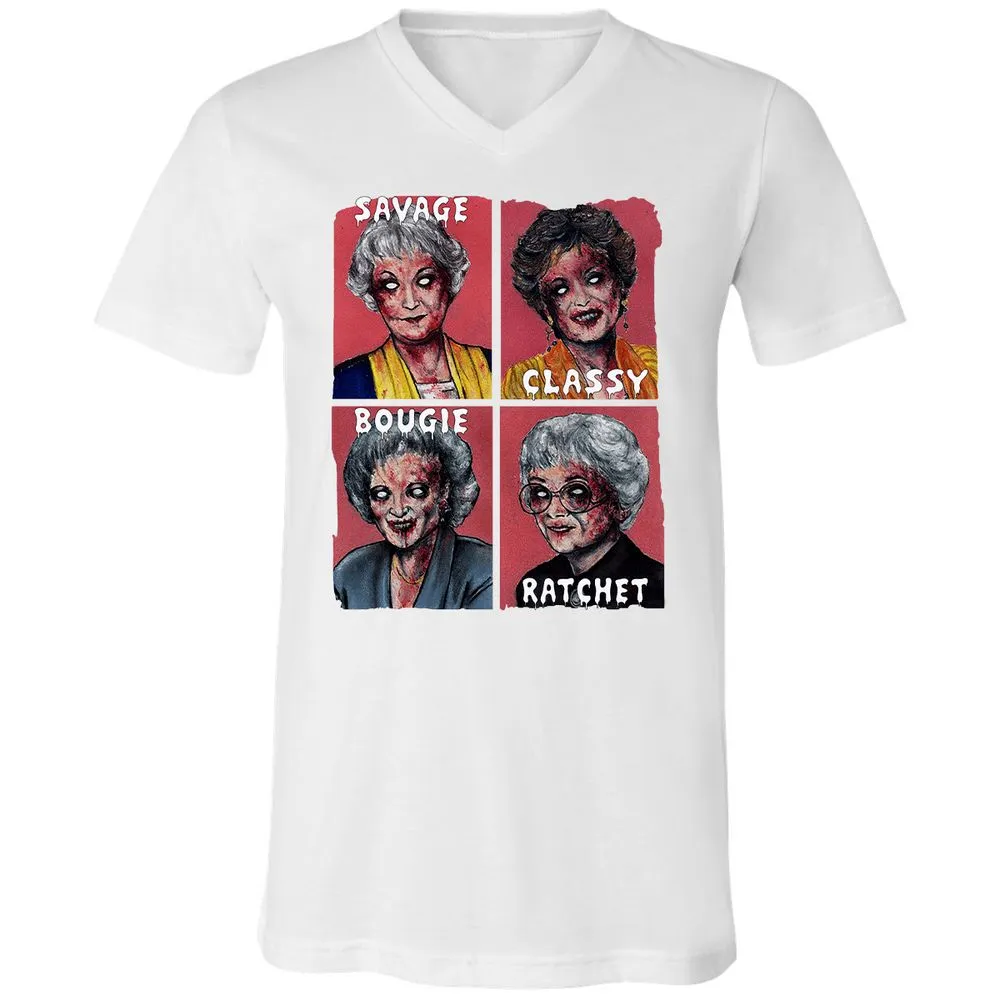 Unisex V-Neck T-Shirt - URHG9LDF - White - 5
