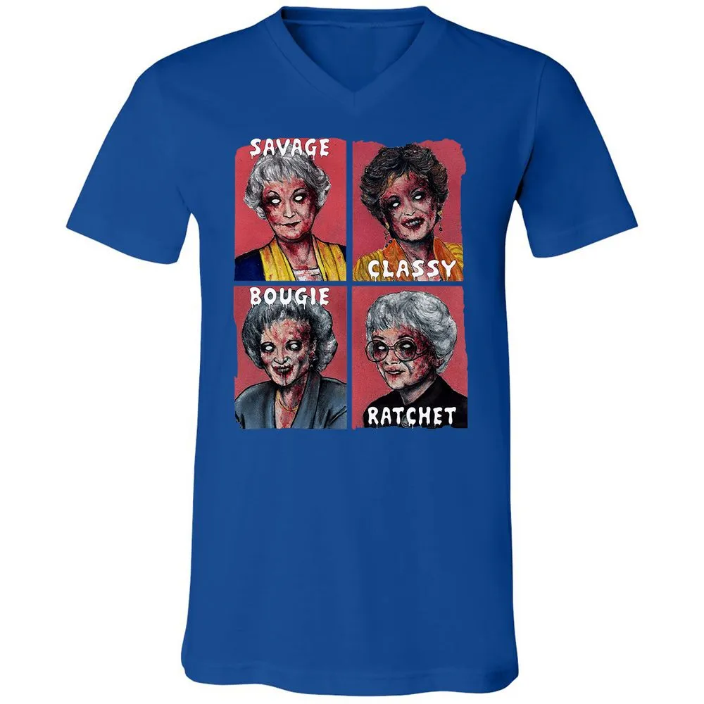 Unisex V-Neck T-Shirt - URHG9LDF - True Royal - 4