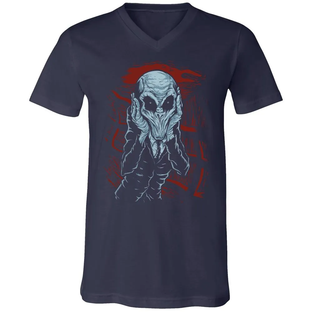 Unisex V-Neck T-Shirt - H54W6YJ9 - Navy - 2
