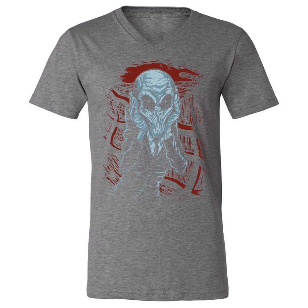 Unisex V-Neck T-Shirt - H54W6YJ9 - Deep Heather - 13