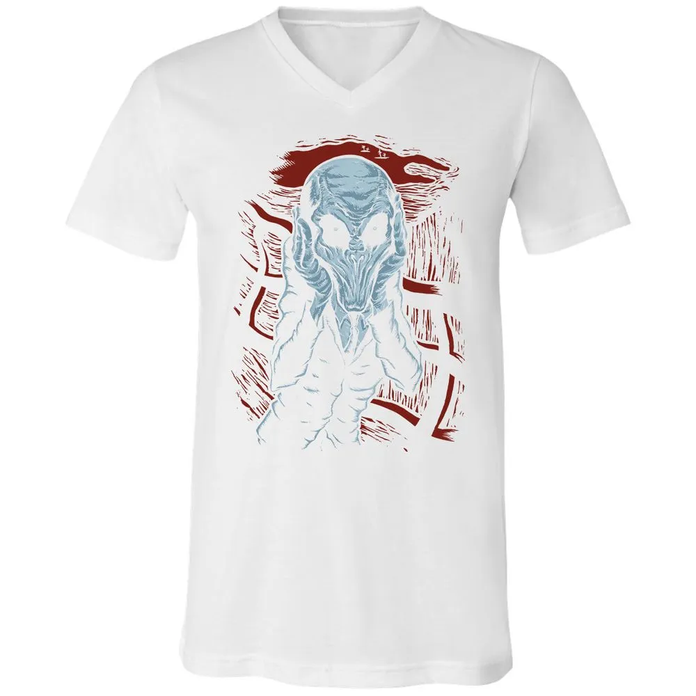 Unisex V-Neck T-Shirt - H54W6YJ9 - White - 5