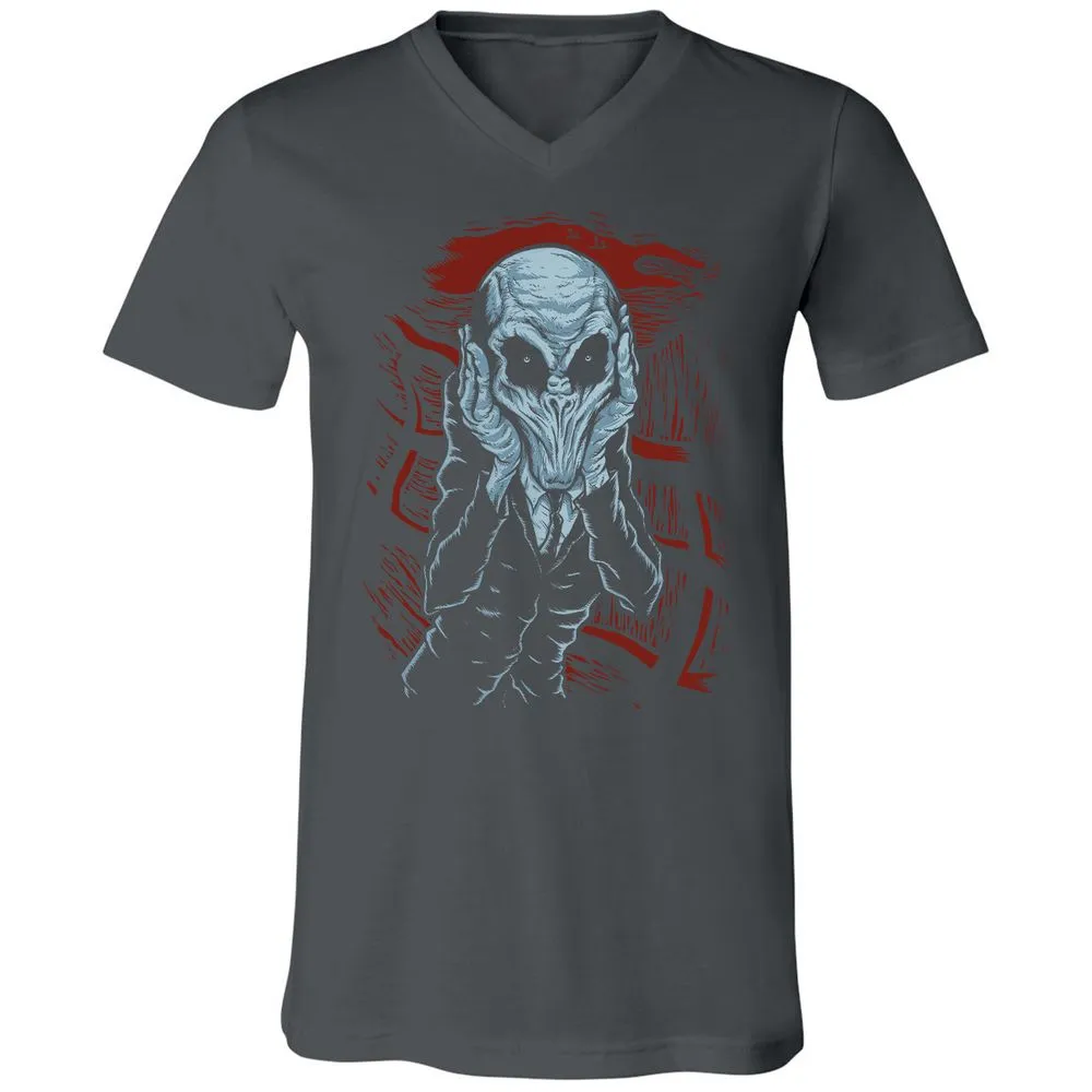 Unisex V-Neck T-Shirt - H54W6YJ9 - Asphalt - 12