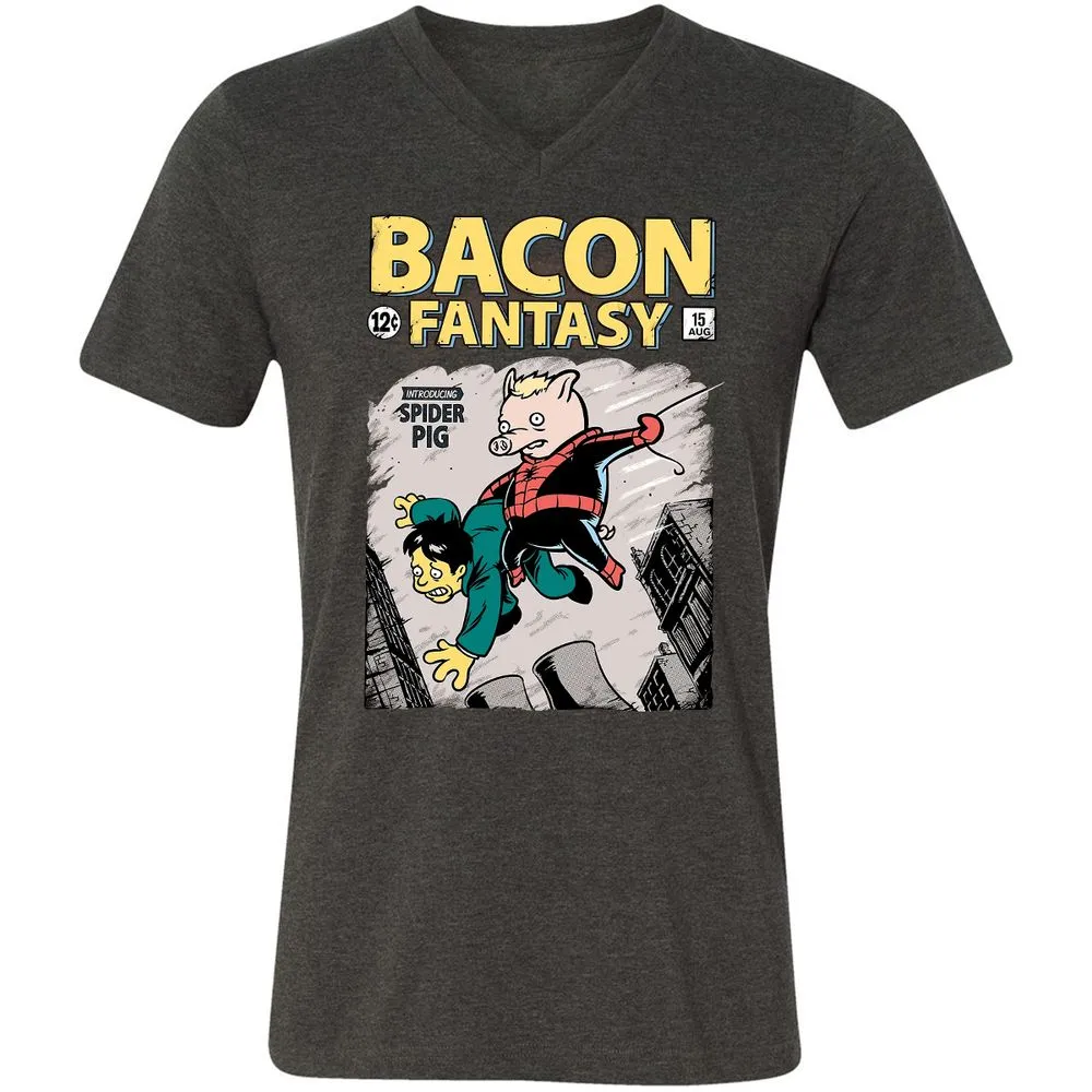 Unisex V-Neck T-Shirt - TZVKGWDQ - Dark Grey Heather - 8