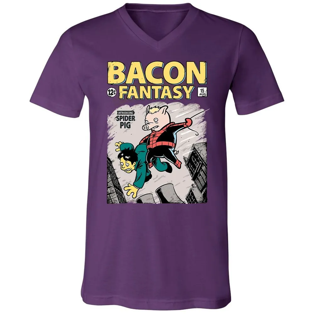 Unisex V-Neck T-Shirt - TZVKGWDQ - Team Purple - 9