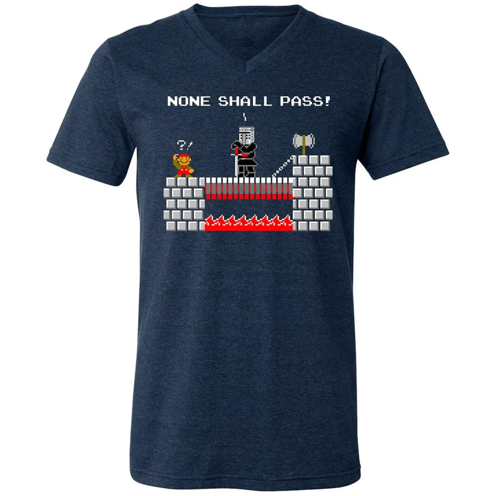 Unisex V-Neck T-Shirt - QQPRUQWP - Heather Navy - 15