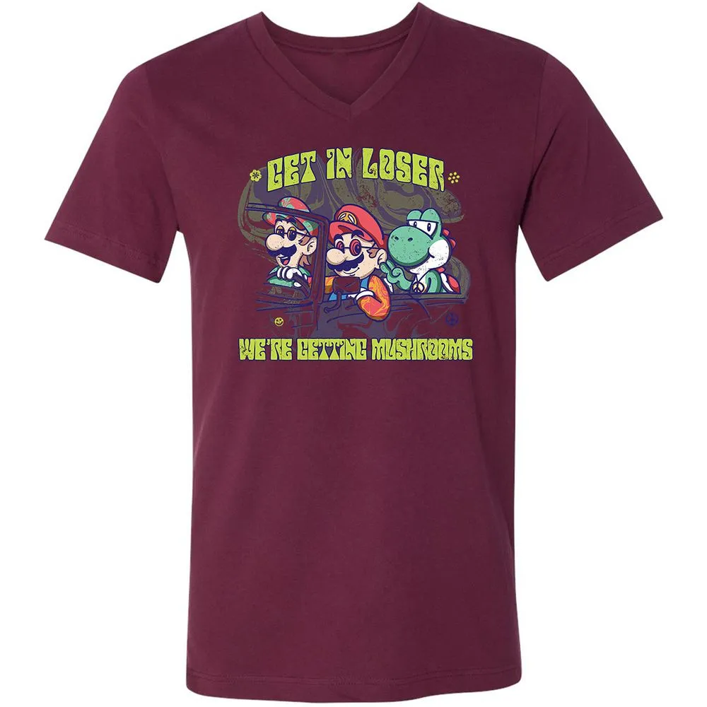 Unisex V-Neck T-Shirt - 8VBFC7HD - Maroon - 6