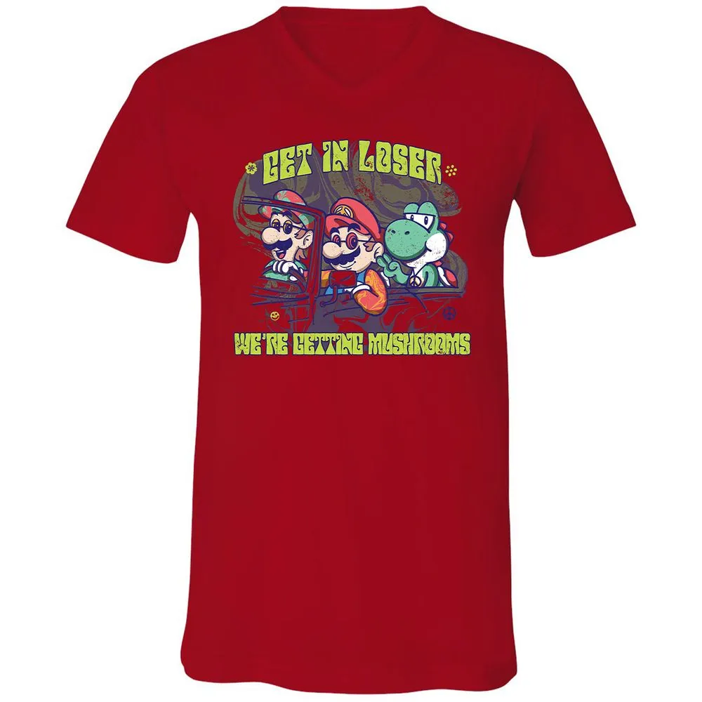 Unisex V-Neck T-Shirt - 8VBFC7HD - Red - 3