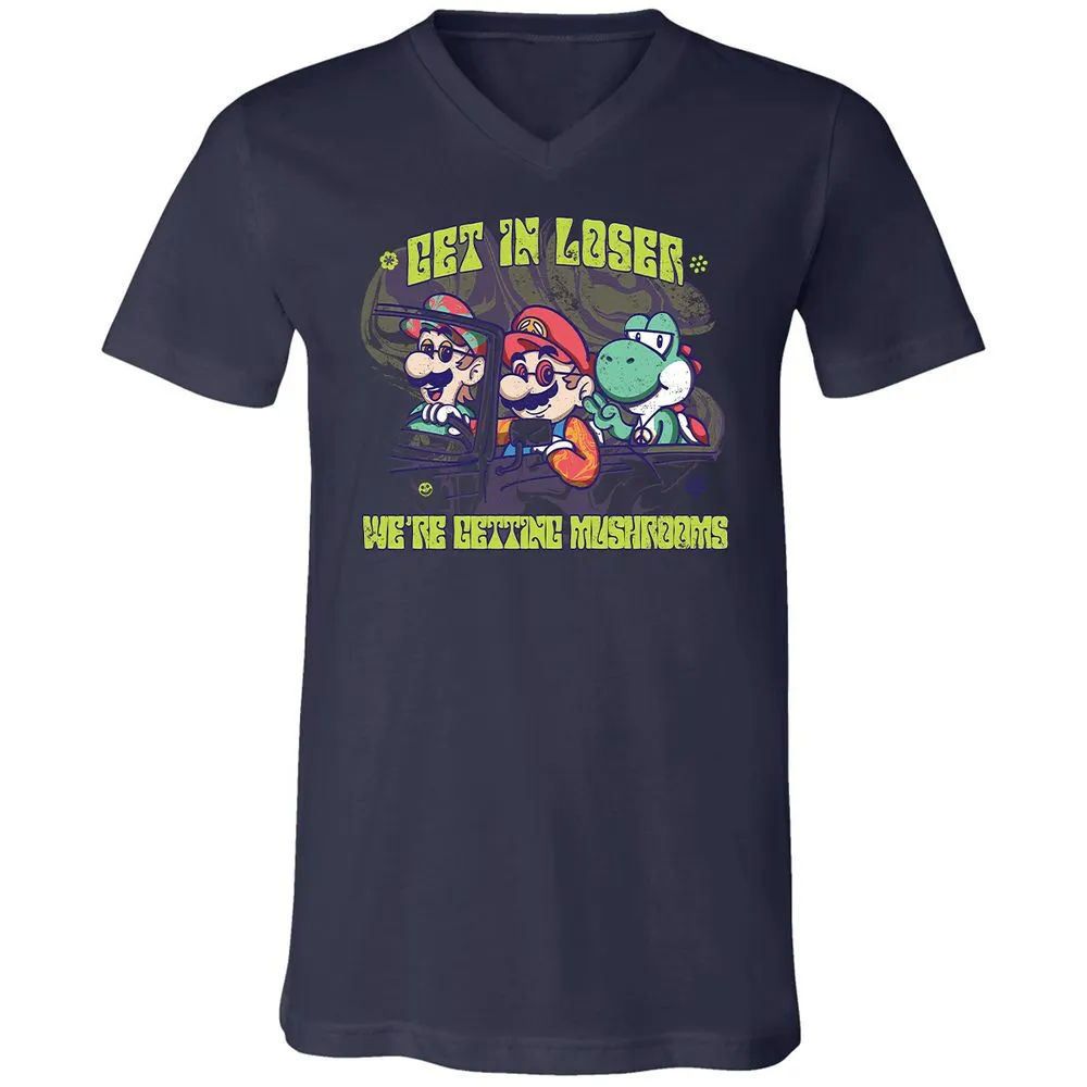 Unisex V-Neck T-Shirt - 8VBFC7HD - Navy - 2