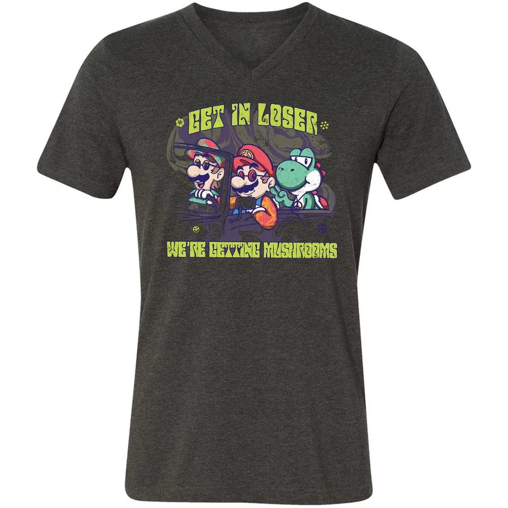 Unisex V-Neck T-Shirt - 8VBFC7HD - Dark Grey Heather - 8