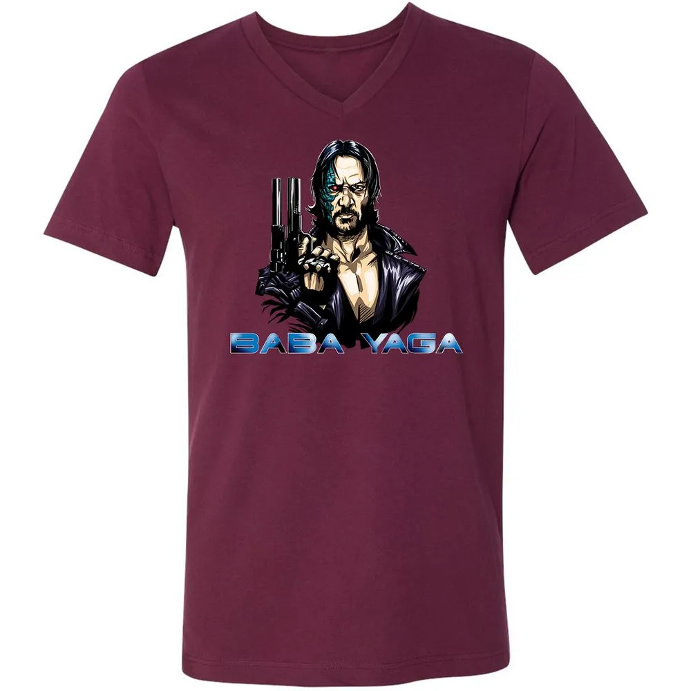 Unisex V-Neck T-Shirt - F3FKQY1T - Maroon - 6