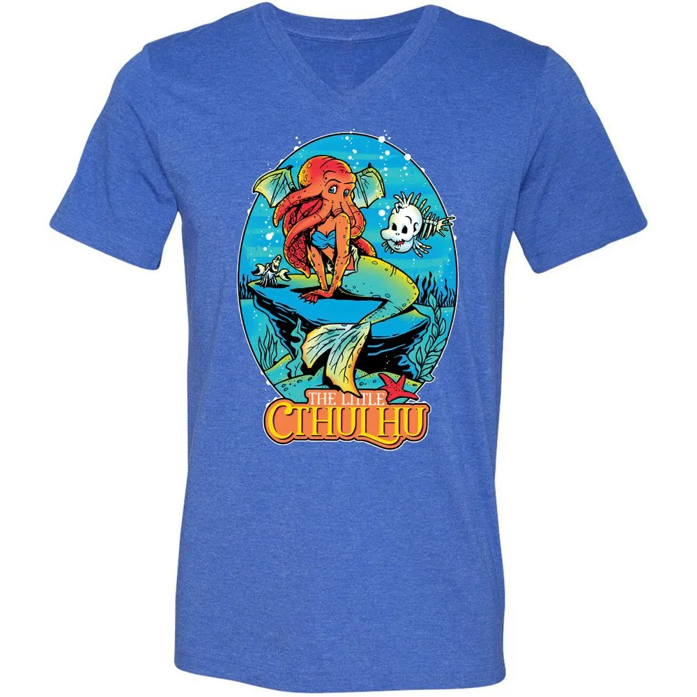 Unisex V-Neck T-Shirt - CA5GKM2L - Heather True Royal - 14