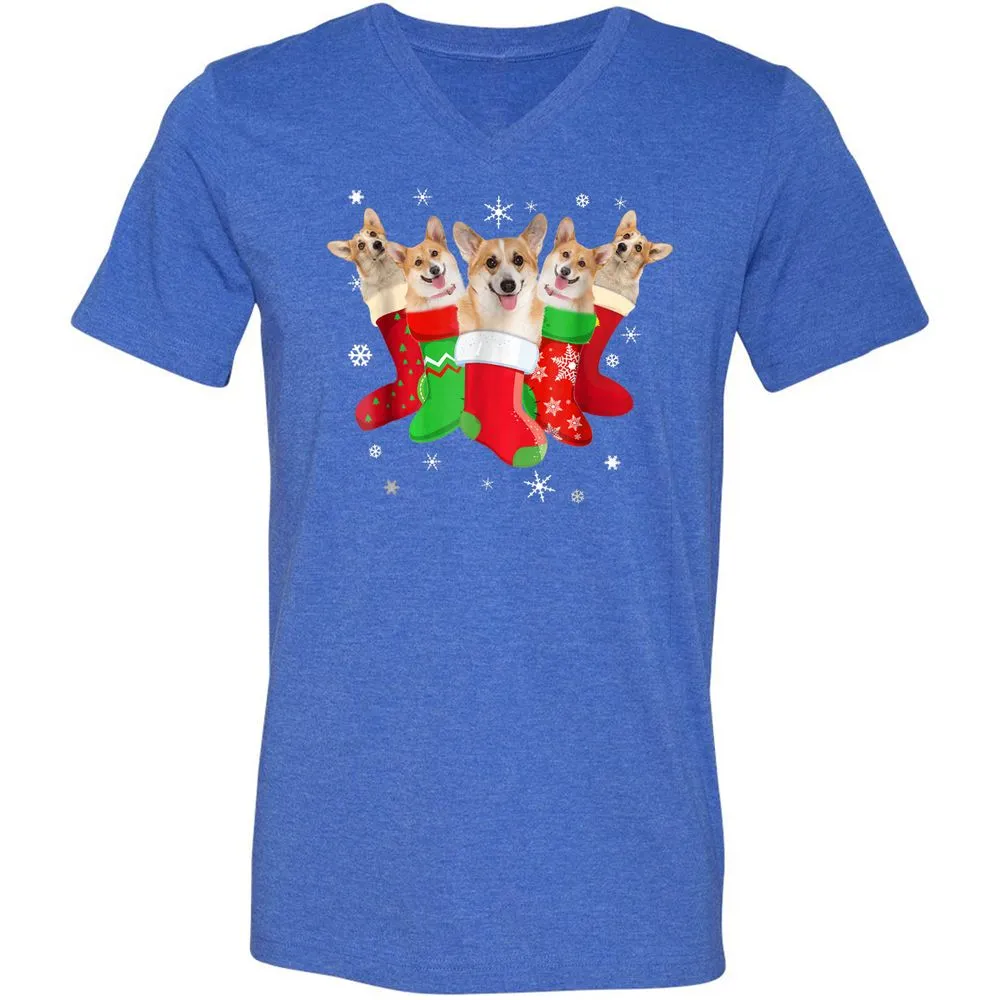 Unisex V-Neck T-Shirt - 5EV9MLPT - Heather True Royal - 14
