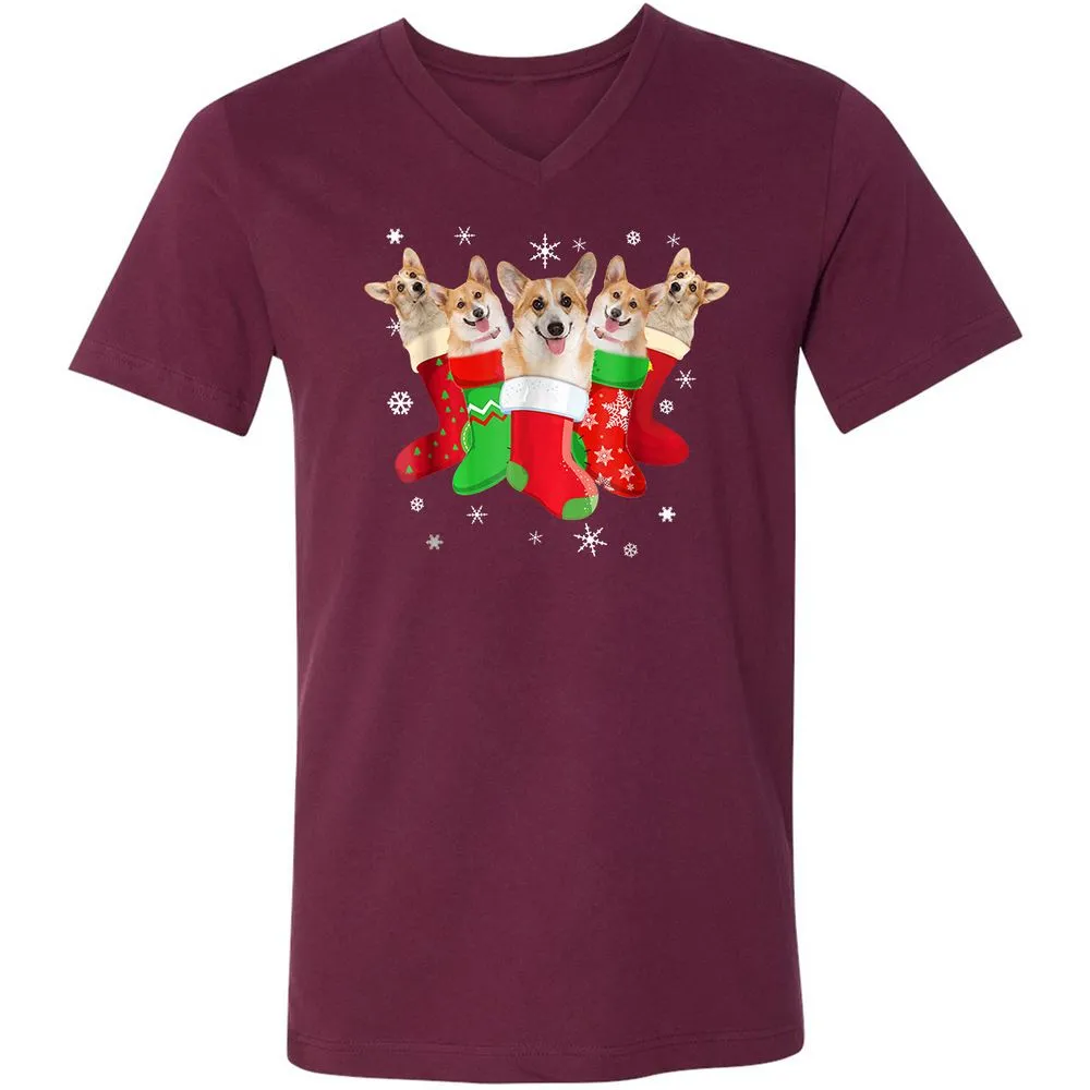 Unisex V-Neck T-Shirt - 5EV9MLPT - Maroon - 6