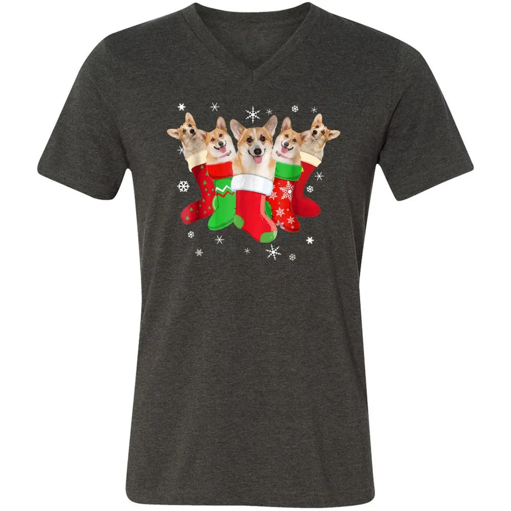 Unisex V-Neck T-Shirt - 5EV9MLPT - Dark Grey Heather - 8