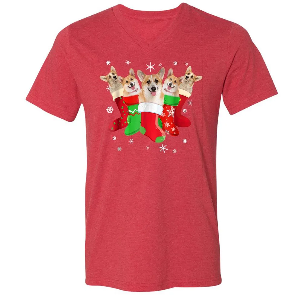 Unisex V-Neck T-Shirt - 5EV9MLPT - Heather Red - 16