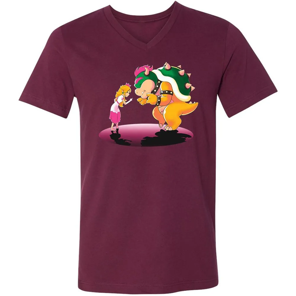 Unisex V-Neck T-Shirt - LNJTFT3E - Maroon - 6
