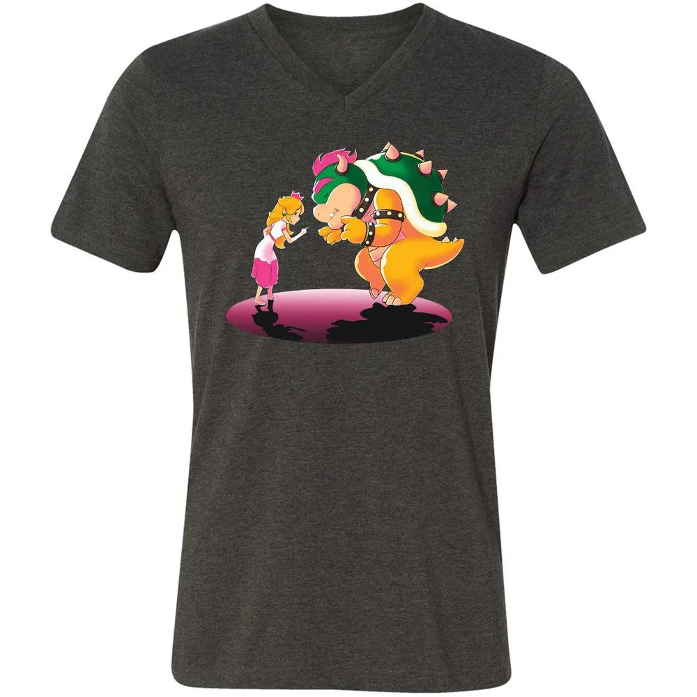 Unisex V-Neck T-Shirt - LNJTFT3E - Dark Grey Heather - 8