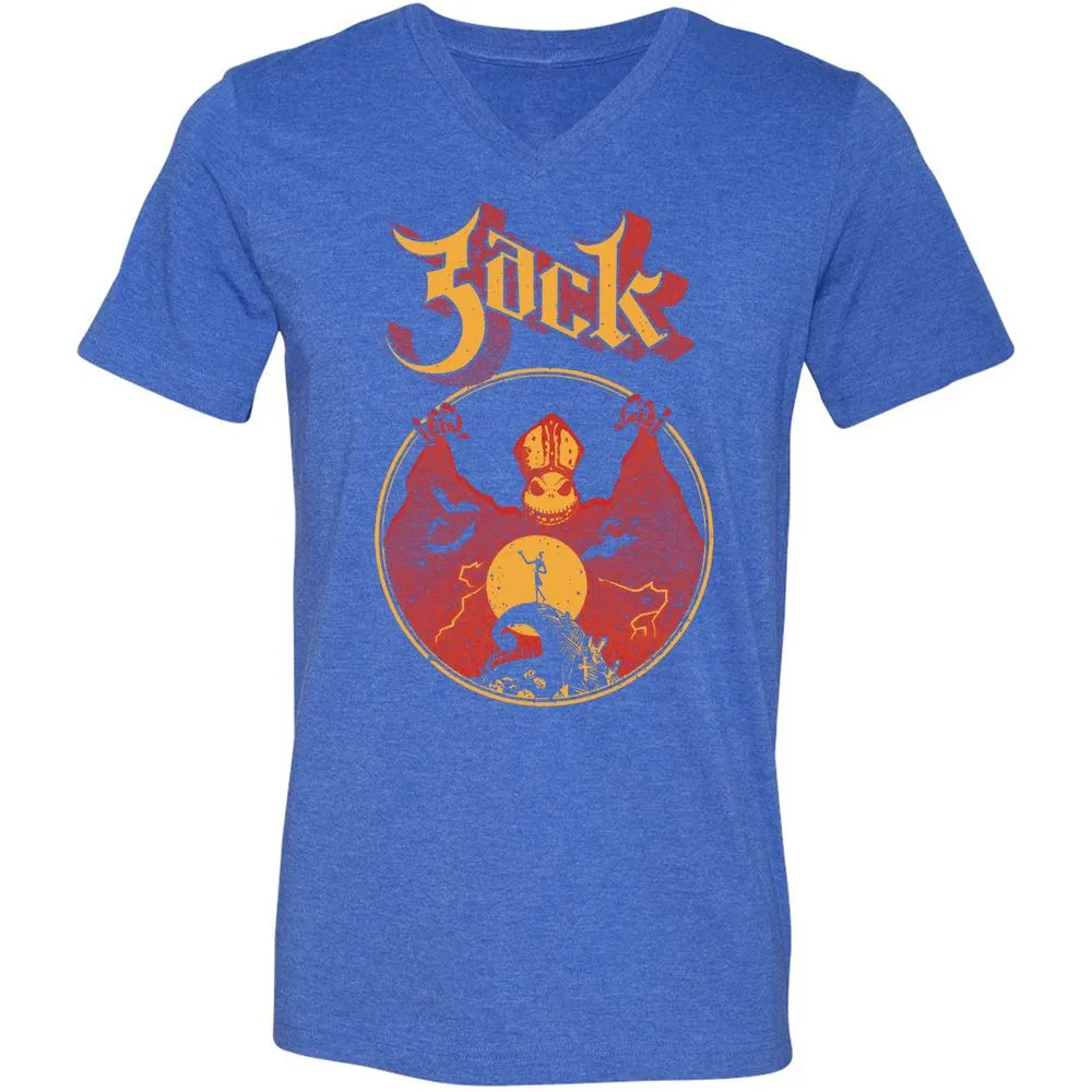 Unisex V-Neck T-Shirt - HVKTDFCN - Heather True Royal - 14