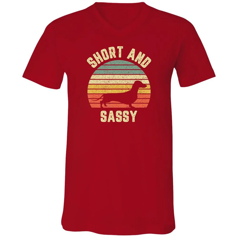 Unisex V-Neck T-Shirt - XU1HRA42 - Red - 3