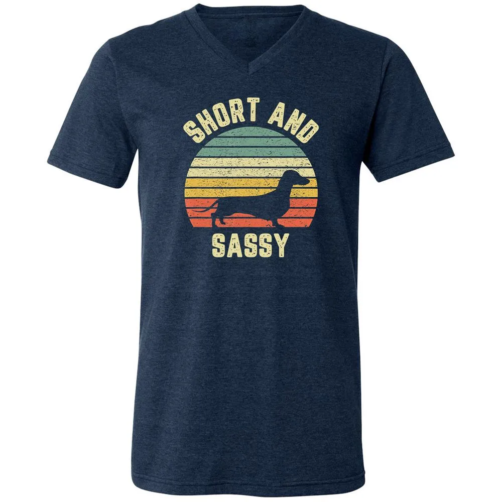 Unisex V-Neck T-Shirt - XU1HRA42 - Heather Navy - 15
