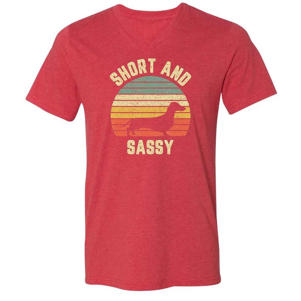 Unisex V-Neck T-Shirt - XU1HRA42 - Heather Red - 16