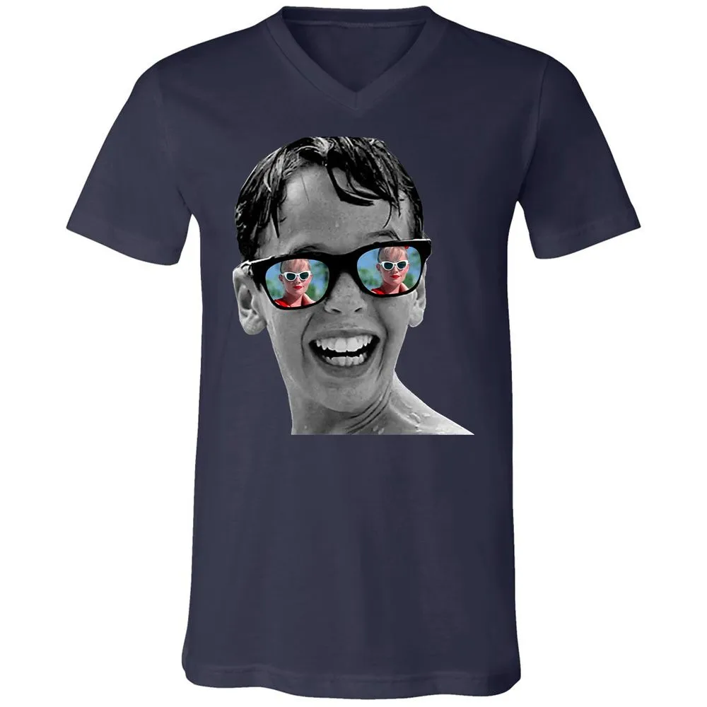 Unisex V-Neck T-Shirt - DGPL9E3P - Navy - 2