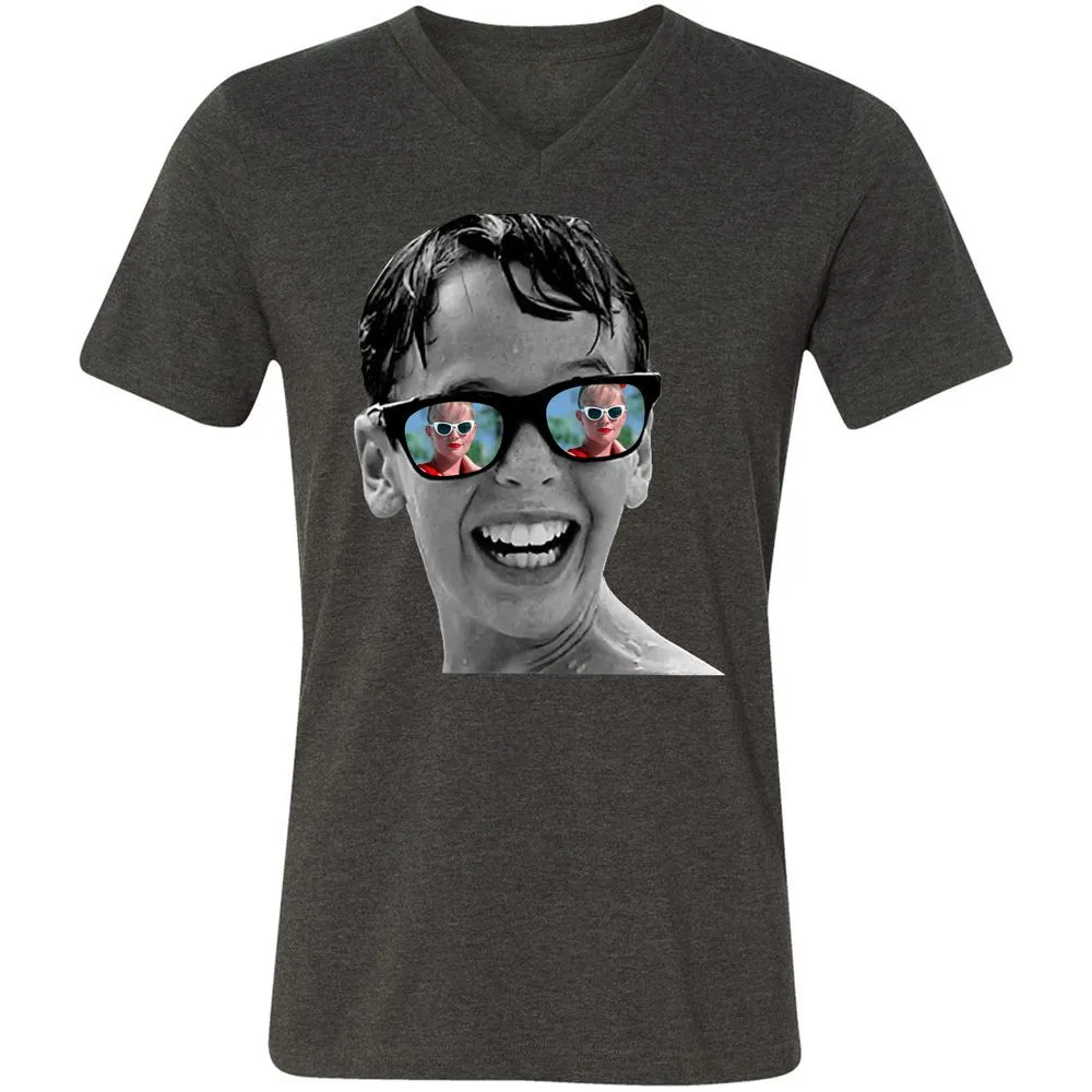Unisex V-Neck T-Shirt - DGPL9E3P - Dark Grey Heather - 8