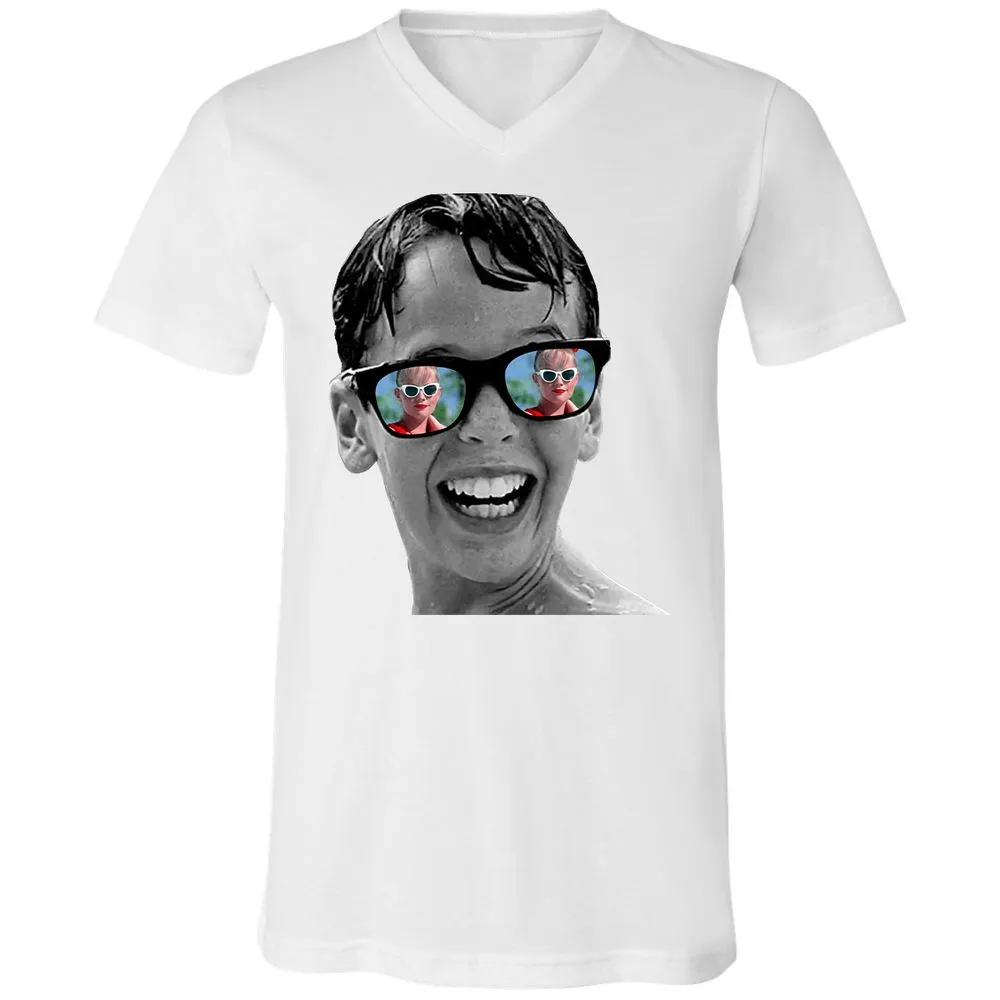 Unisex V-Neck T-Shirt - DGPL9E3P - White - 5