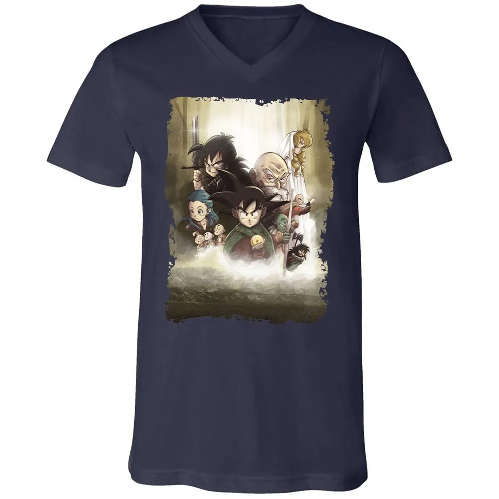 Unisex V-Neck T-Shirt - ZNUUR6J7 - Navy - 2