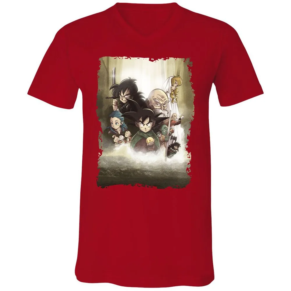 Unisex V-Neck T-Shirt - ZNUUR6J7 - Red - 3