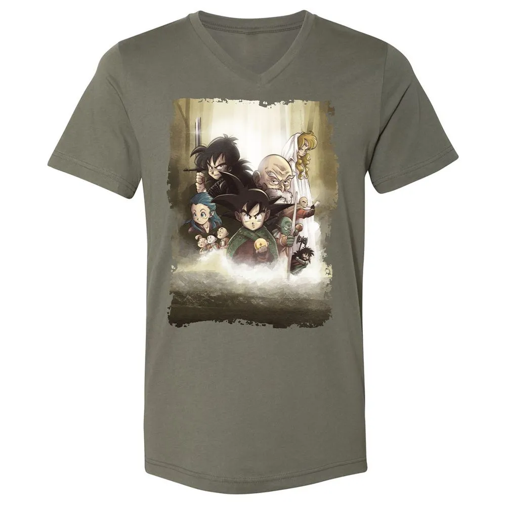 Unisex V-Neck T-Shirt - ZNUUR6J7 - Military Green - 10