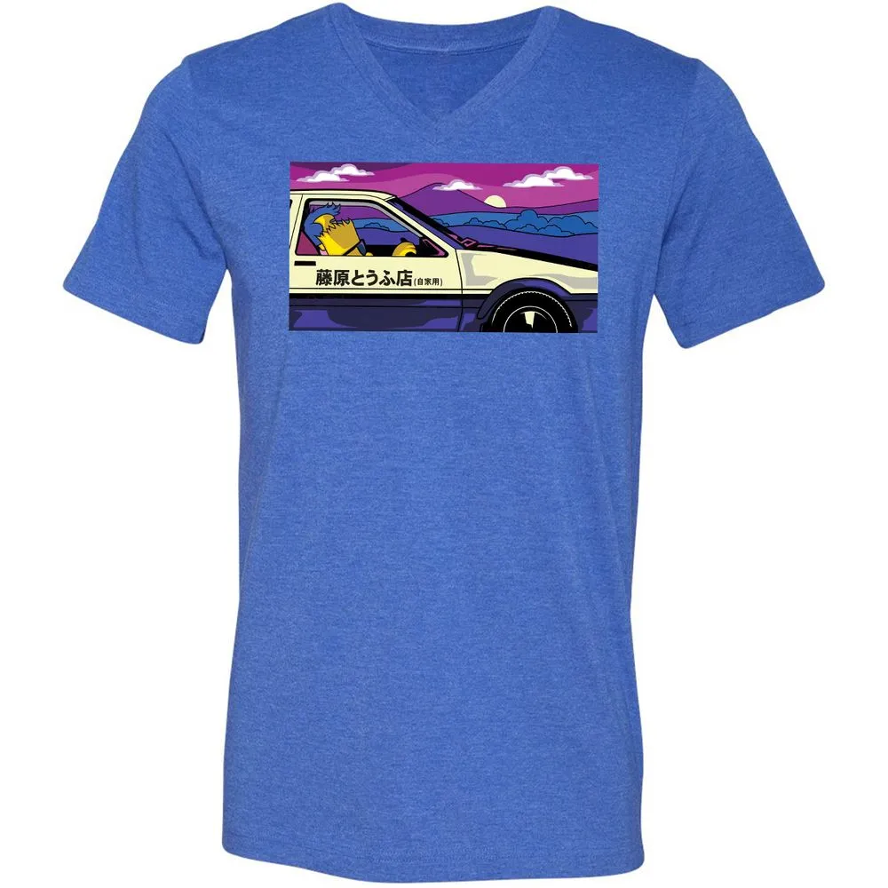 Unisex V-Neck T-Shirt - RKTEVZNB - Heather True Royal - 14