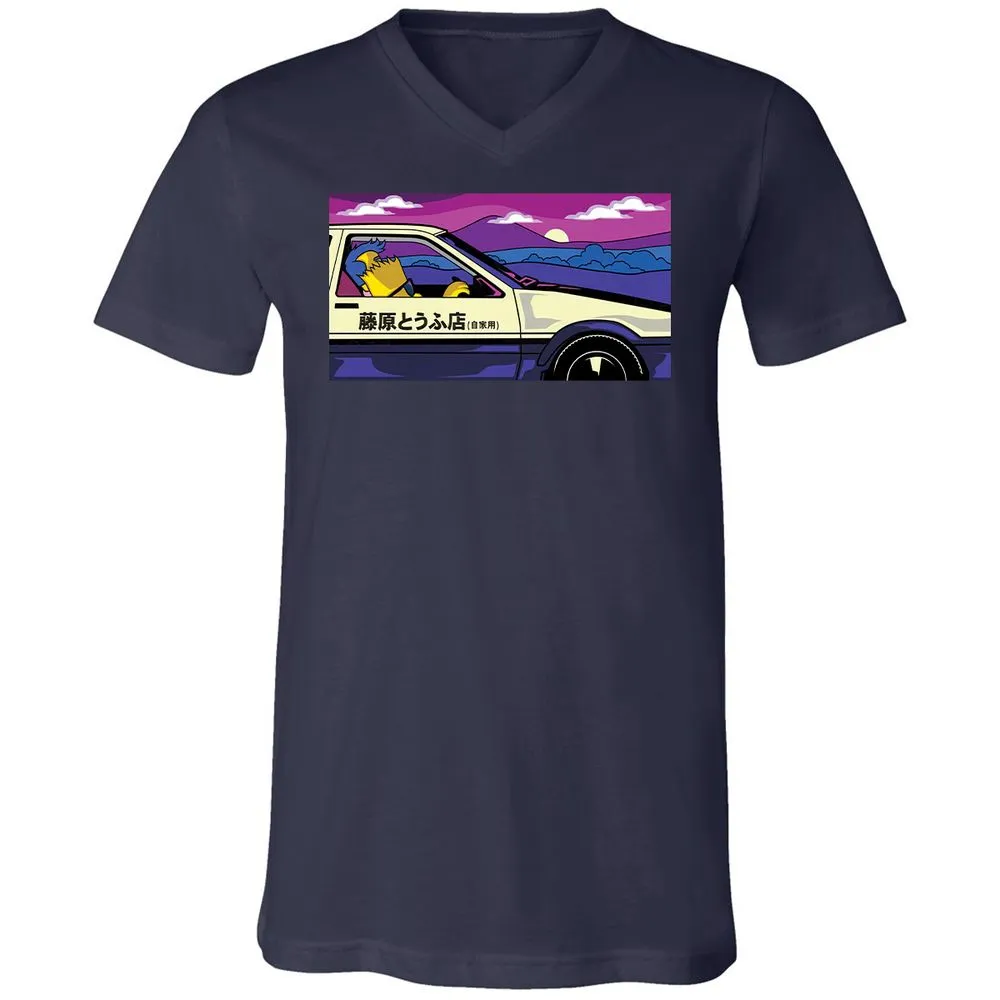 Unisex V-Neck T-Shirt - RKTEVZNB - Navy - 2