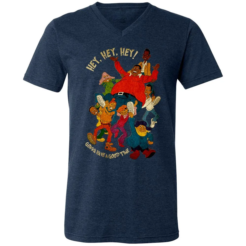 Unisex V-Neck T-Shirt - VMLU28QW - Heather Navy - 15