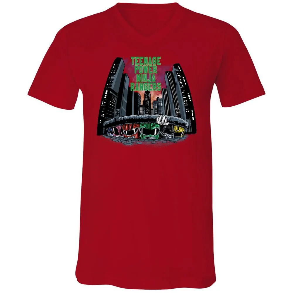 Unisex V-Neck T-Shirt - JHF82JBQ - Red - 3