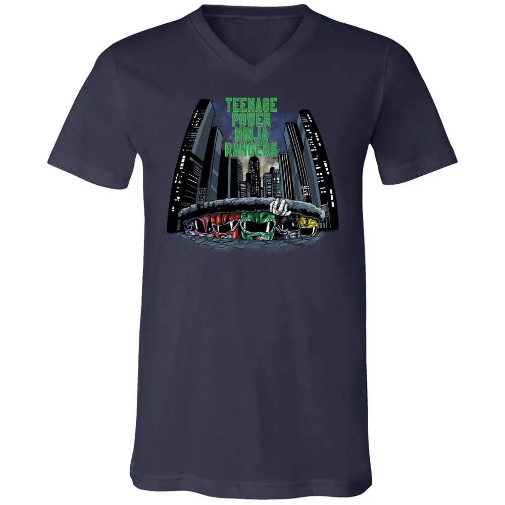Unisex V-Neck T-Shirt - JHF82JBQ - Navy - 2