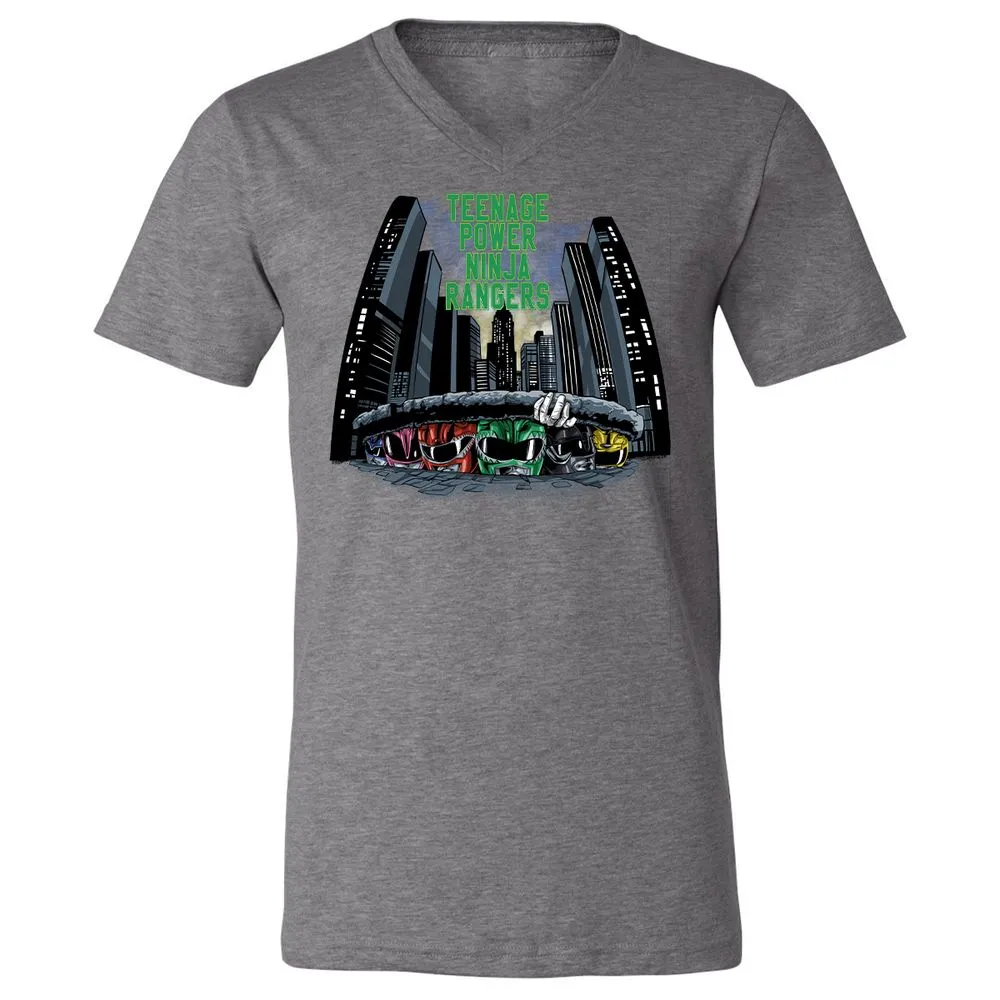 Unisex V-Neck T-Shirt - JHF82JBQ - Deep Heather - 13
