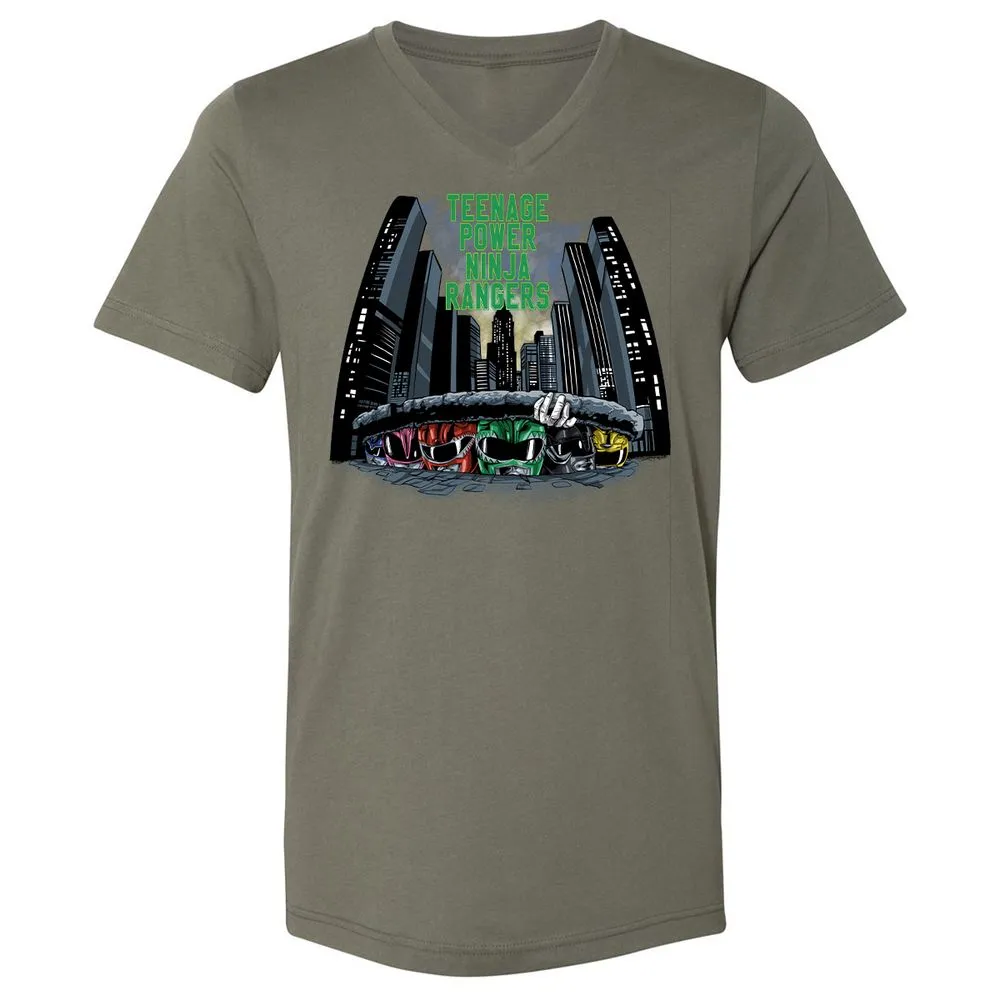 Unisex V-Neck T-Shirt - JHF82JBQ - Military Green - 10
