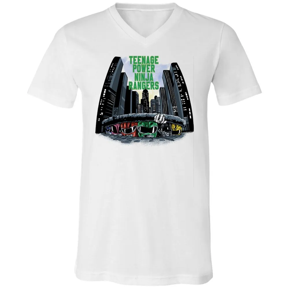Unisex V-Neck T-Shirt - JHF82JBQ - White - 5