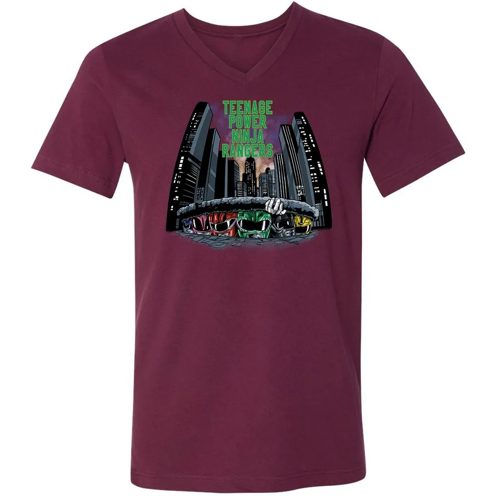 Unisex V-Neck T-Shirt - JHF82JBQ - Maroon - 6