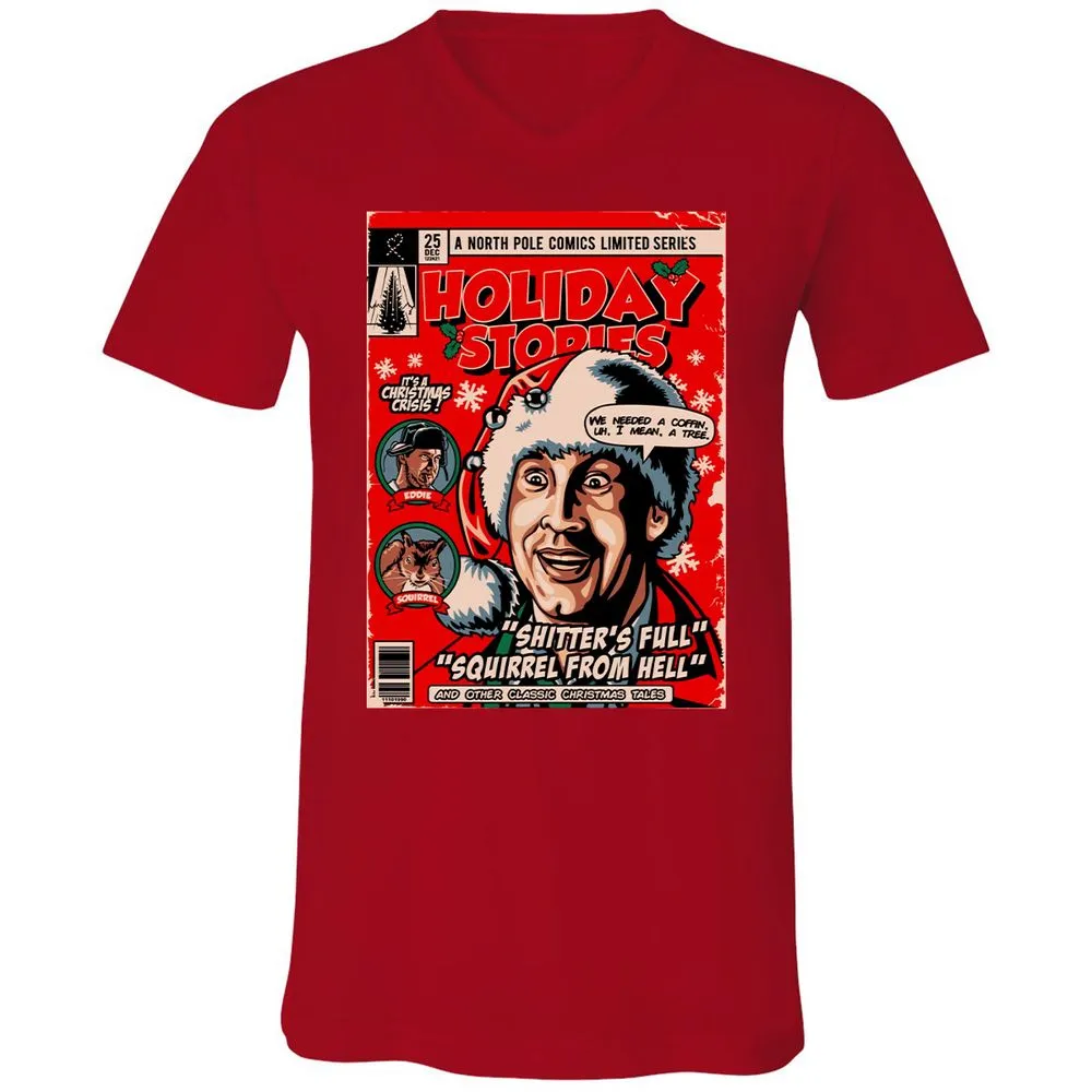 Unisex V-Neck T-Shirt - XWBZ11K1 - Red - 3